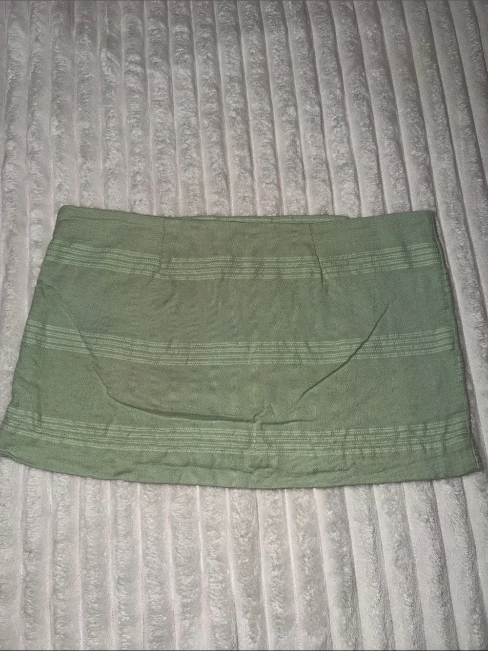 Free People Sage Green Button-Accent Mini Skirt | Size Medium